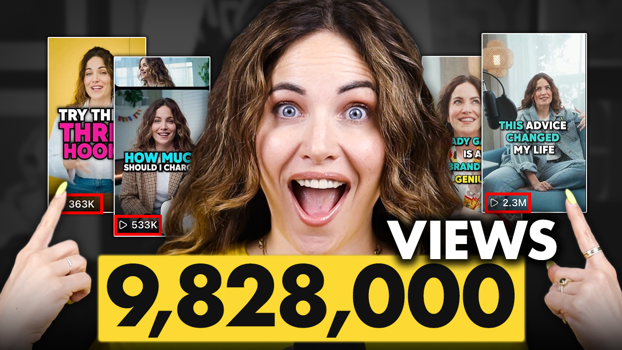 how to write a video script blog cover with woman and 9,828,00 and social posts