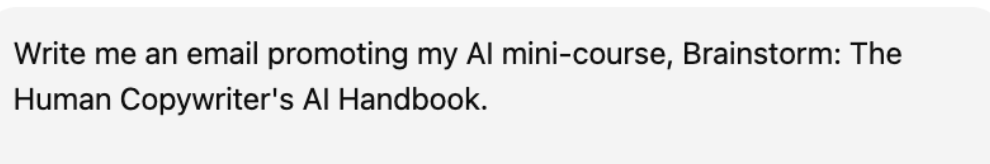 ai copywriting tricks chatgpt example