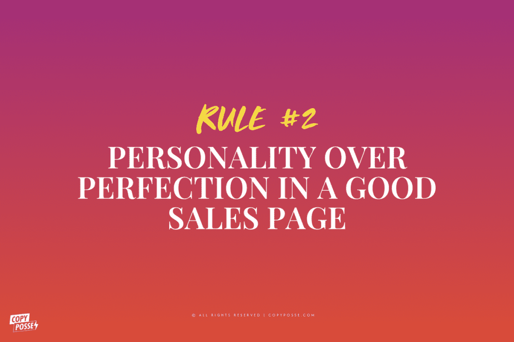 rule 2 personality over perfection graphic