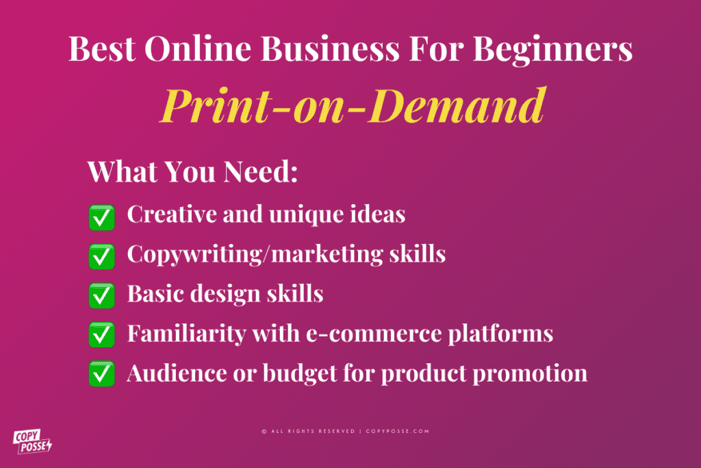 print on demand side hustle what you need graphic