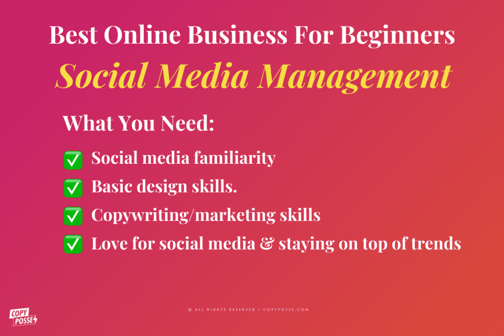social media management side hustle what you need graphic