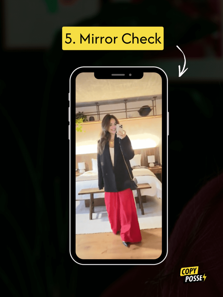 best instagram reel ideas with woman in red pants