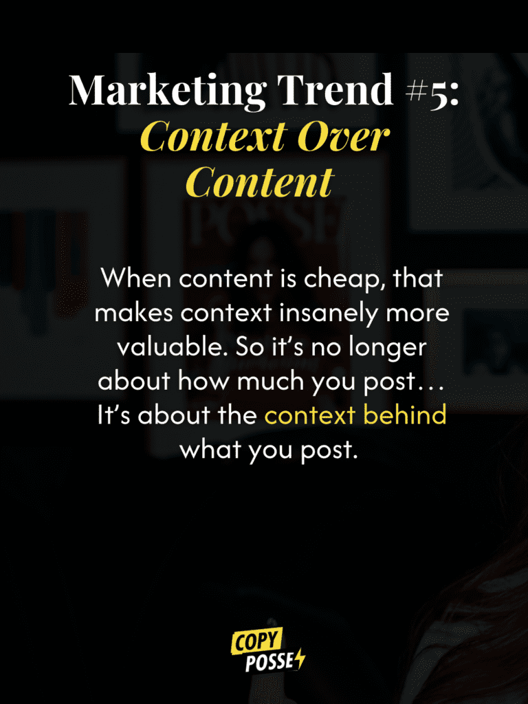 trend #5: context over content graphic