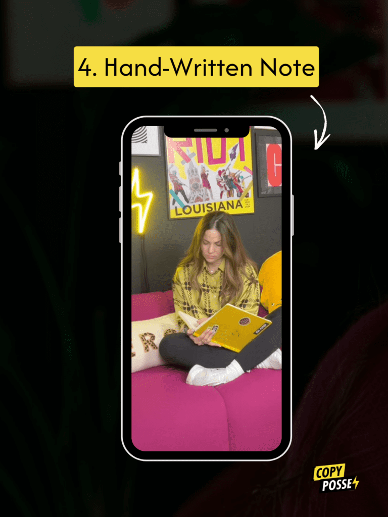 creative instagram reel ideas with woman writing in journal