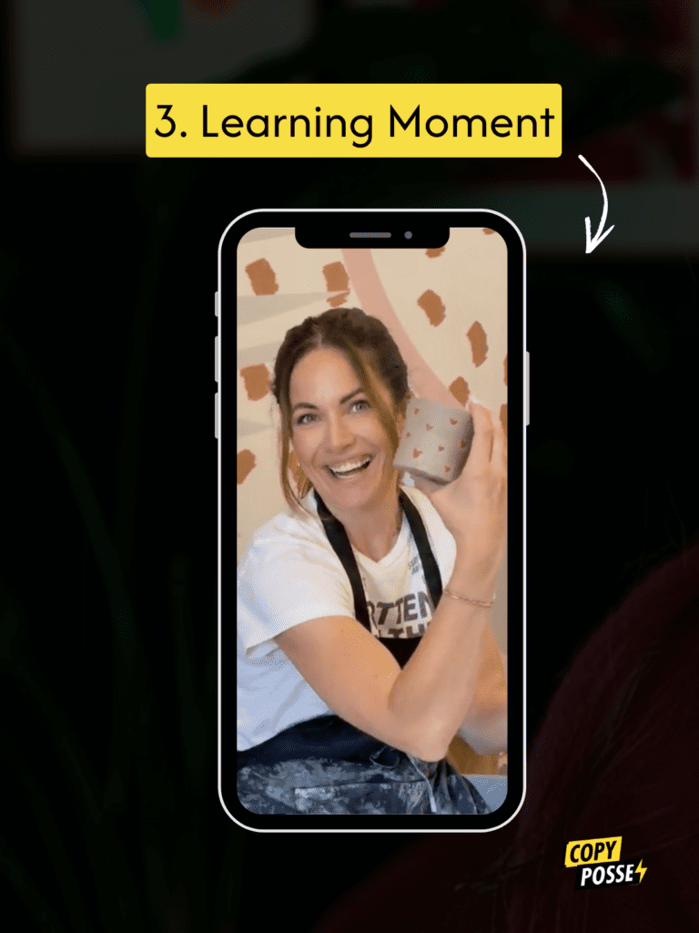 instagram reel example with woman holding mug