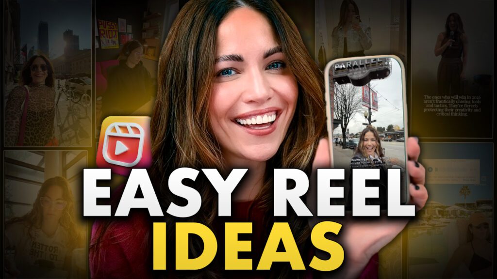 easy instagram reel ideas with woman holding phone
