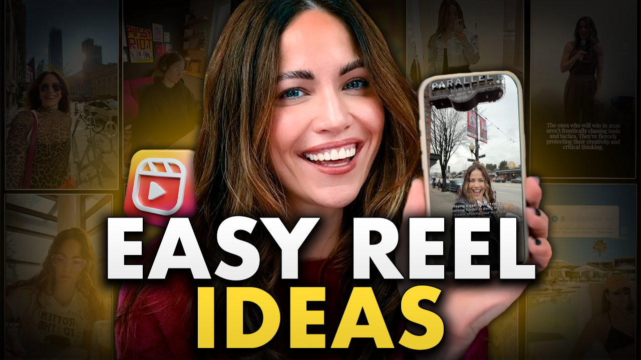 easy instagram reel ideas with woman holding phone