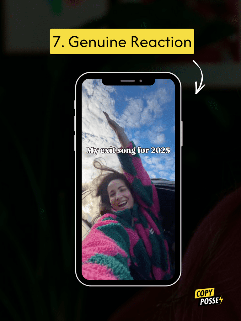 instagram reels examples with woman hanging out car