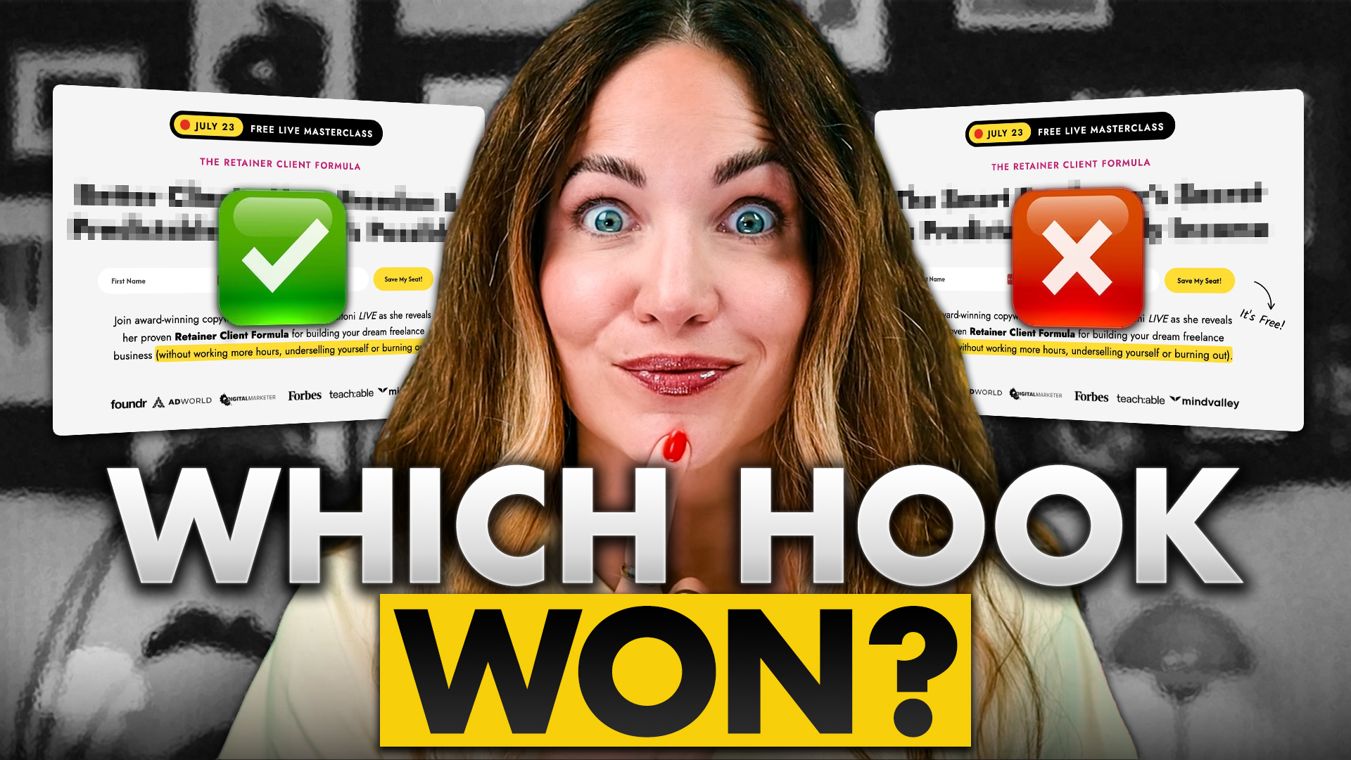 marketing hooks blog post image with woman